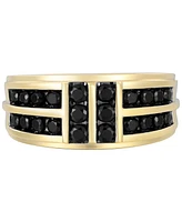 Men's Black Diamond Multirow Channel-Set Ring (1 ct. t.w.) in 10k Gold