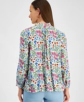 Style & Co Petite Floral-Print Button-Front Blouse, Created for Macy's