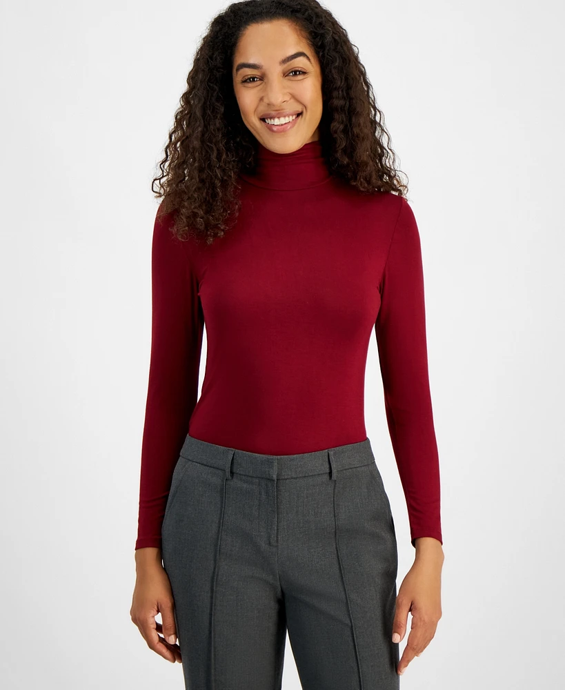 Jones New York Petite Seamless Long-Sleeve Turtleneck Top