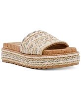 Steve Madden Women's Bellar Raffia Platform Footbed Slide Sandals