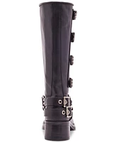 Steve Madden Women's Rocky Knee-High Buckled Moto Boots