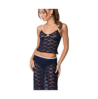 Edikted Women's Vara Sheer Lace Top