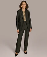 Donna Karan New York Women's Metallic Pinstripe One-Button Blazer