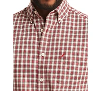 Nautica Men's Wear To Work Classic-Fit Wrinkle-Resistant Plaid Button-Down Shirt