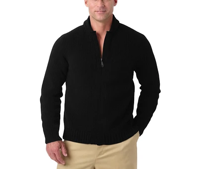 KingSize Big & Tall Shaker Knit Zip-Front Cardigan