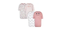 Gerber Baby Girls 4-Pack Gowns, Golden Floral, 0-6 Months