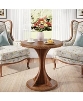 Tribesigns Round End Side Table: Wood Small Sofa Chair Side Table for Living Room, Mid-Century Bedside Nightstand for Bedroom, Accent Table, Easy Asse