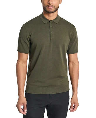 Kennth Cole Men's Slim-Fit 4-Way Stretch Sweater-Knit Polo Shirt