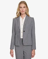 Tommy Hilfiger Women's Gingham Puff-Sleeve Blazer