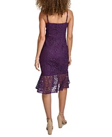 Siena Women's Floral-Lace V-Neck Sleeveless Dress