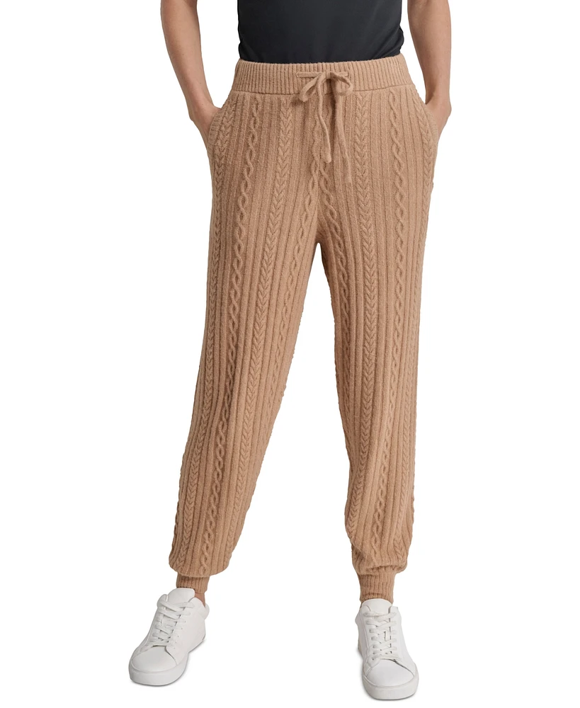 Dkny Sport Women's Drawstring Cable Knit Joggers