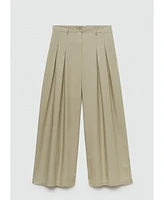 Mango Women's Cotton Pleated Pants