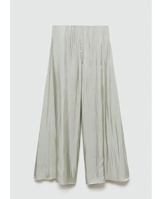 Mango Women's Flowy Satin Pants