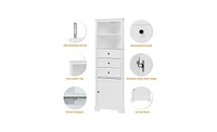 Slickblue White Triangle Tall Cabinet Slim Space-Saving Design for Modern Storage Solutions
