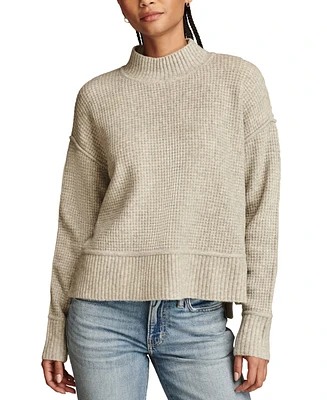 Lucky Brand Women's Mock Neck Waffle-Knit Sweater