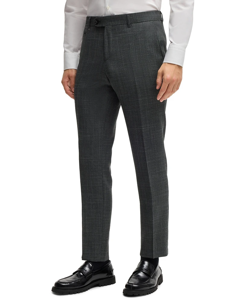 Boss by Hugo Boss Men's Micro-Patterned Slim-Fit Trousers