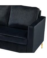 Hulala Home Canaan Velvet Sofa with Metal Legs