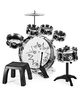 Best Choice Products 11-Piece Kids Starter Drum Set w/ Bass Drum, Tom Drums, Snare, Cymbal, Stool, Drumsticks