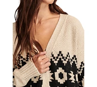 Lucky Brand Women's Cotton Southwest Cocoon Cardigan Sweater