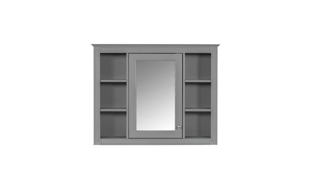 Slickblue Wall Mounted Medicine Cabinet Space-Saving Bathroom Storage with Mirror and Shelves