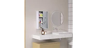 Slickblue Wooden Wall Cabinet with Adjustable Shelves for Bathroom Storage and Organization