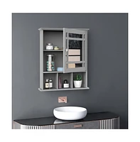 Slickblue Bathroom Cabinet with Mirror Space-Saving Storage Solution with Stylish Reflective Design