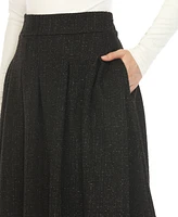 White Mark Women's Tweed Midi Skirt