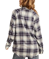 Lucky Brand Women's Plaid Button-Down Long-Sleeve Tunic Shirt