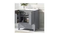 Slickblue Bathroom Vanity Set with Ceramic Sink & Ample Storage - Perfect for Small Bathrooms