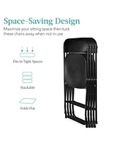 Best Choice Products Set of Folding Stacking Plastic Chairs w/ Non-Slip Feet