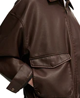 Cotton On Men's Artificial Leather Bomber Jacket