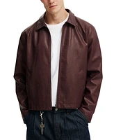 Cotton On Men's Artificial Leather Harrington Jacket