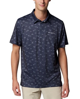 Columbia Men's Printed Short Sleeve Performance Polo Shirt