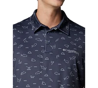 Columbia Men's Printed Short Sleeve Performance Polo Shirt