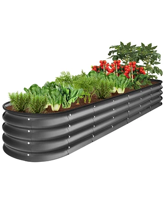 Best Choice Products 8x2x1ft Outdoor Metal Raised Oval Garden Bed, Planter Box for Vegetables, Flowers