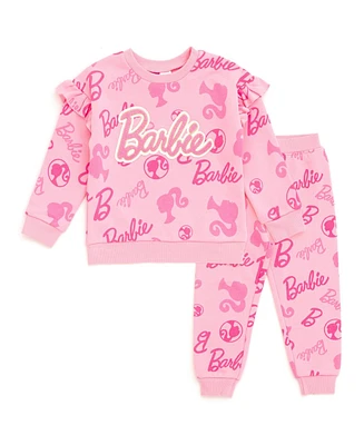 Barbie Toddler Girls Fleece Sweatshirt and Jogger Pants Outfit Set