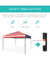 Best Choice Products 10x10ft Easy Setup Pop Up Canopy w/ 1-Button Setup, Wheeled Case