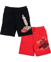 Disney Toddler Boys Mickey Mouse Lion King Pixar Cars Toy Story French Terry 2 Pack Shorts to