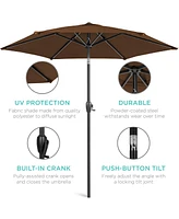 Best Choice Products 7.5ft Heavy-Duty Outdoor Market Patio Umbrella w/ Push Button Tilt, Easy Crank