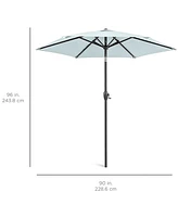 Best Choice Products 7.5ft Heavy-Duty Outdoor Market Patio Umbrella w/ Push Button Tilt, Easy Crank