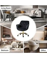 Modern Cute Tufted Office Chair with Gold Base for Living Room, Bedroom