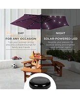 Best Choice Products 7.5ft Outdoor Solar Patio Umbrella for Deck, Pool w/ Tilt, Crank, Led Lights