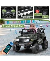 Gymax Licensed Toyota Fj Toddler Ride on Car 12V Battery Powered Kids Truck Camo