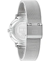 Tommy Hilfiger Women's Quartz Silver-Tone Stainless Steel and Carnation Gold Steel Mesh Bracelet Watch 35mm