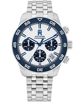 Tommy Hilfiger Men's Chronograph Silver-Tone Stainless Steel Bracelet Watch 41mm