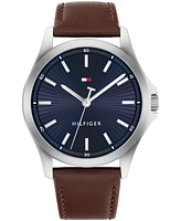 Tommy Hilfiger Men's Quartz Brown Leather Strap Watch 42mm