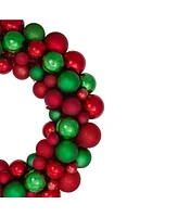 Northlight 3 - Finish Shatterproof Ball Christmas Wreath - 24