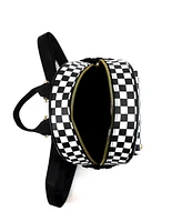 Like Dreams Smiley Checkered Charm Backpack