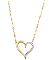 Effy Diamond Heart 18" Pendant Necklace (1/8 ct. t.w.) Sterling Silver or Gold-Plated