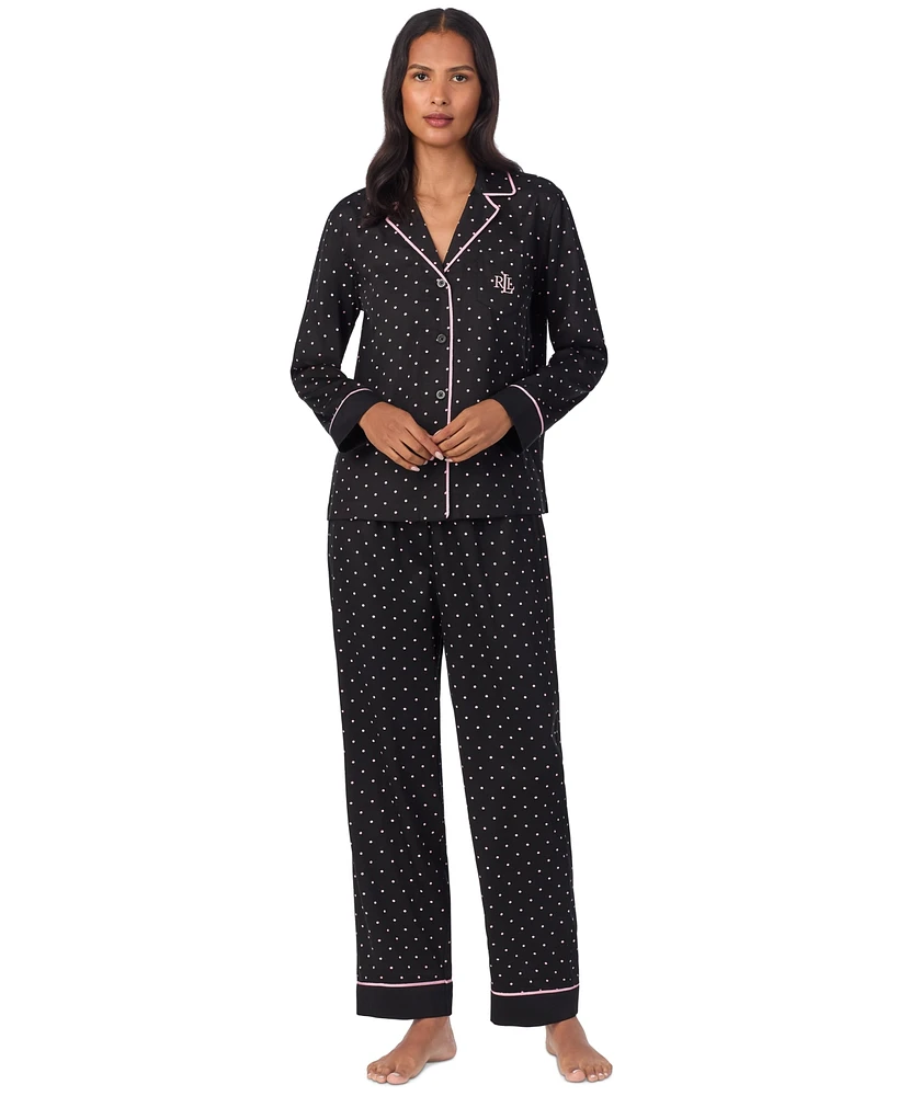 Lauren Ralph Petite Notched-Collar Pajama Set